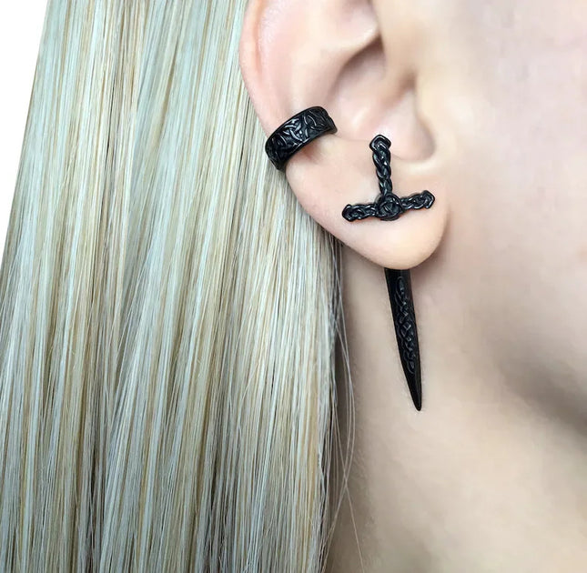 Women's Gothic Retro Sword Stud Earrings