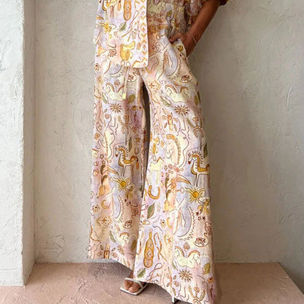 Spring And Summer New Casual Pocket Half Sleeve Suit INS Loose Fashion Women's Wear Two-piece Suit