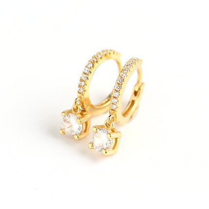 Female S925 Sterling Silver INS Style Rhinestone Earrings