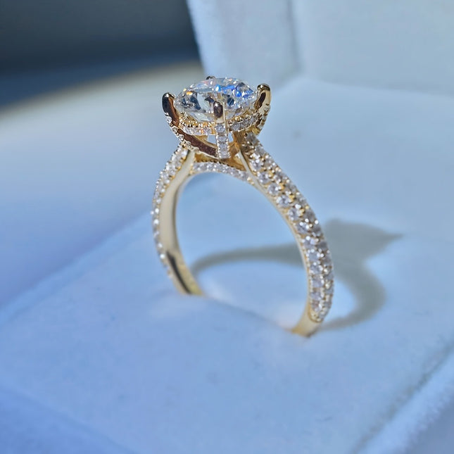 Modieuse Kopergeplateerde Moissanite Diamantring