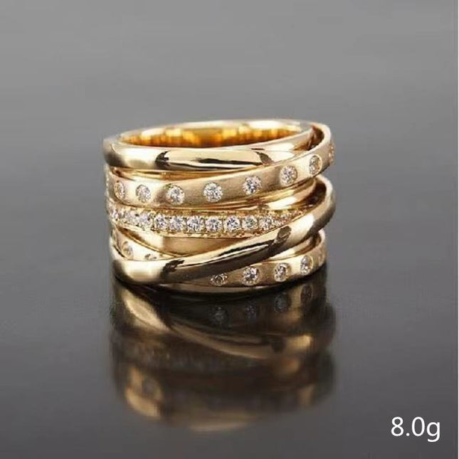 Goue Oordrewe Multi-ring Juweliersware Vir Vroue