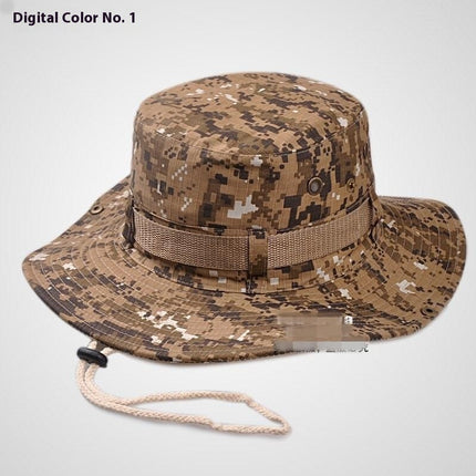 Boonie Hat Beige Broad-brimmed Hat Checked Cloth Men Women Mountaineering Outdoor Double-sided