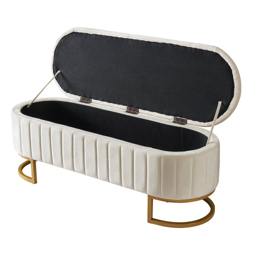 Elegante Stof Fluweel Opbergpoef