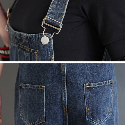 Women's Loose Ninth Plus Size Denim Overalls