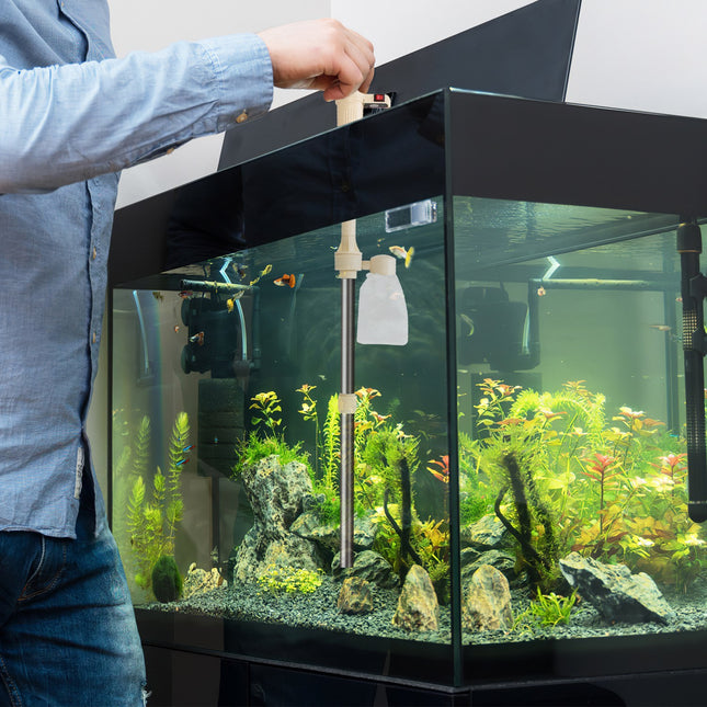 1 Set Multifunktionales elektrisches Aquarium-Kiesreiniger-Kit, längenverstellbarer automatischer Fischtank-Staubsauger, Wasserwechsel, Sandwäsche, Schmutzentfernung