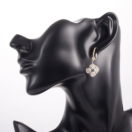 European And American Design Fashion Diamond Earrings Simple