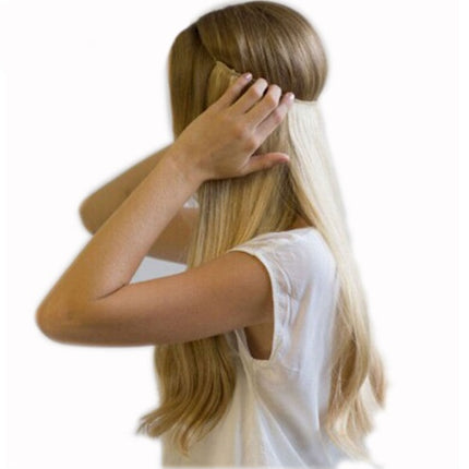 S-noilite 20 inches Invisible Wire No Clips in Hair Extensions Secret Fish Line Hairpieces Silky Straight Synthetic