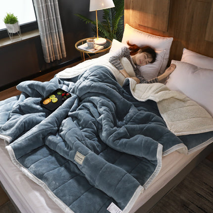 Vlieskomberse en -gooikomberse Dik Warm Winterkomberse Tuis Super Sagte Duvet Luukse Effekleurige Komberse op Dubbelbeddegoed