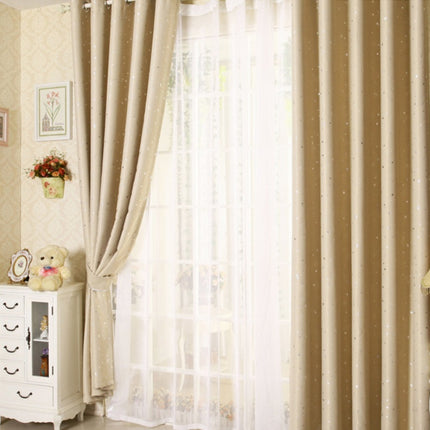 Star print perforated finished curtain