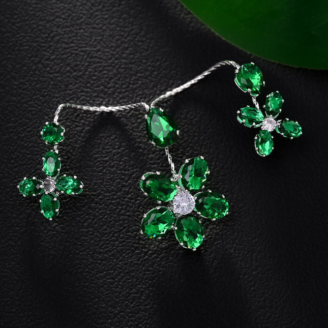 Personalized Flower Ring Heavy Micro Inlaid Zircon Flower Finger Ring Rings Women's Jewelry