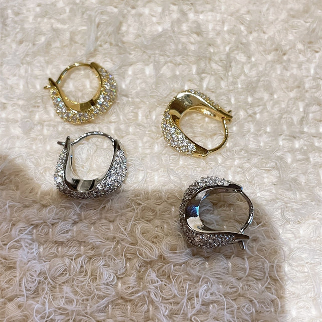 925 Silver Needle High-grade Zircon Earrings For Women