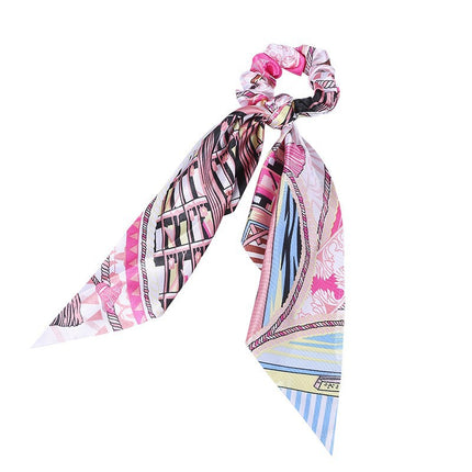 Fashion Long Streamer Printed Fabric Tie Hair Accessory For Ponytail Tie-up Hair Top Cuft