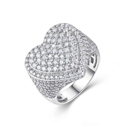 Mans Luukse en Modieuse Ligte Luukse Juweliersware Silwerring S925 Versilwerde Platinum Gestel Met Topgehalte Moissaniet