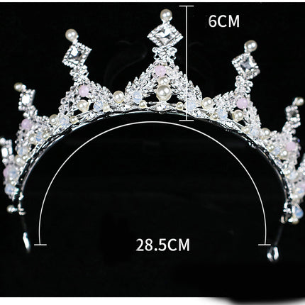 Alloy Pearl Diamond Bridal Crown Jewelry