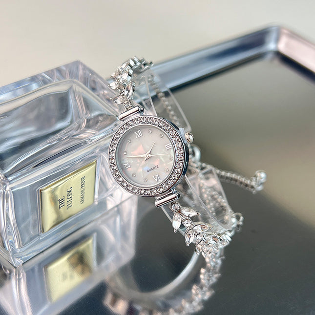 Bekostigbare Luukse Diamant-ingelegde Verstelbare Armband Kwarts Horlosie