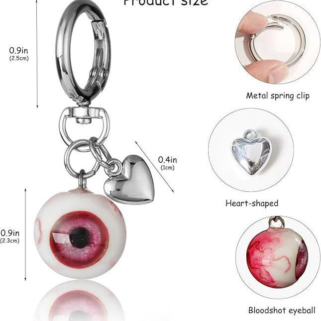 Devil's Eye Resin Heart-shape Item Halloween Eye Keychain
