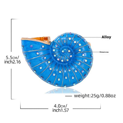 Retro High-grade Conch Oil Dripping Diamond Brooch