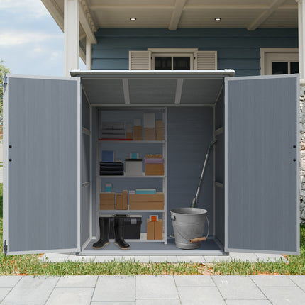 5x3FT Outdoor Storage Shed Waterproof Resin Cabinet With Lockable Doors For Bikes And Patio Furniture