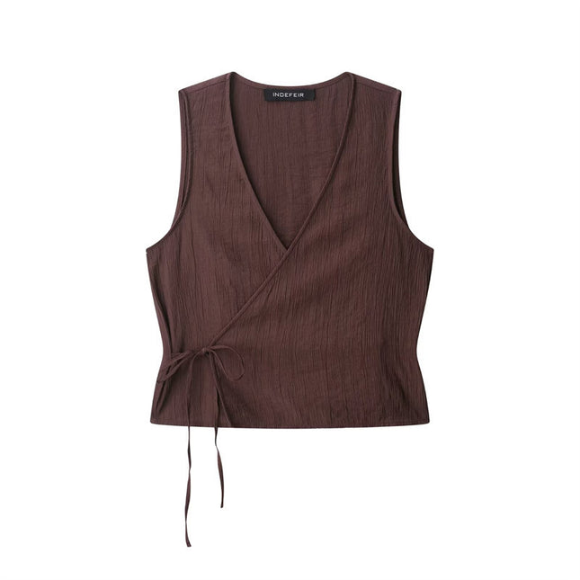 Pure Wind Wrinkle Effect Vest Top
