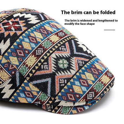 Ethnic Style Beret Leisure Jacquard Hat