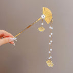 Folding Fan Tassel Hairpin