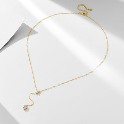 S925 Sterling Silwer Y-vormige Kwassie-Sleutelbeenhalssnoer Juweliersware