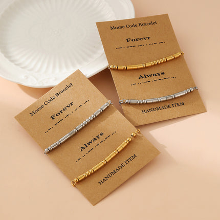 Vlekvrye Staal Morsekode Krale Armband