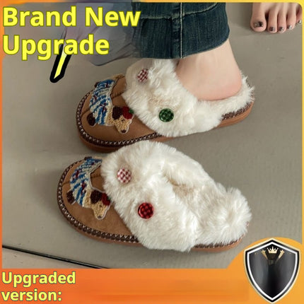 Cute Cartoon Sausage Dog Fluffy Shoes Female
