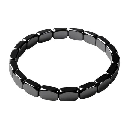 Vierkantige Swart Toermalyn Armband Mans Rekbare Gemengde-Styl Armband