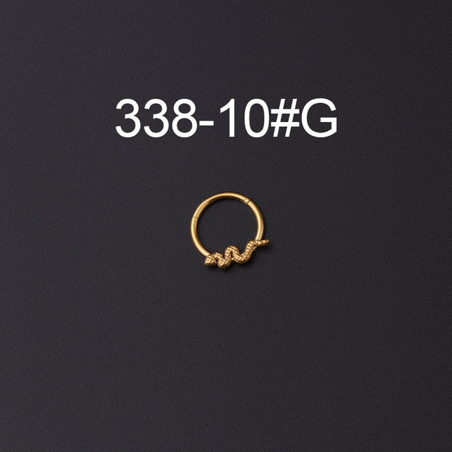 Snake-shaped Closed Ring Interface Ring Ear Bone Nose Ring