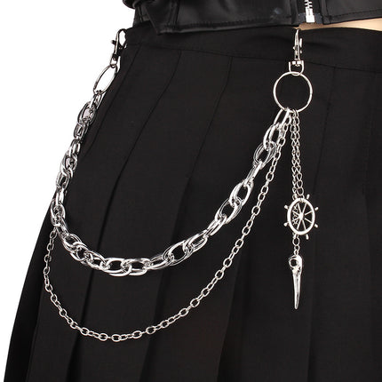 Halloween Gotiese Donker Voël Kop Broek Ketting Broek Bykomstigheid