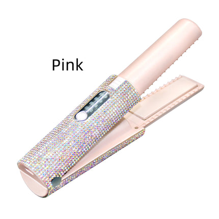 2-In-1 Elektriese USB Haarreguittang-borsel Reguittang Borsel Multifunksionele Kam Reguitmaakstileerder Haarkruller