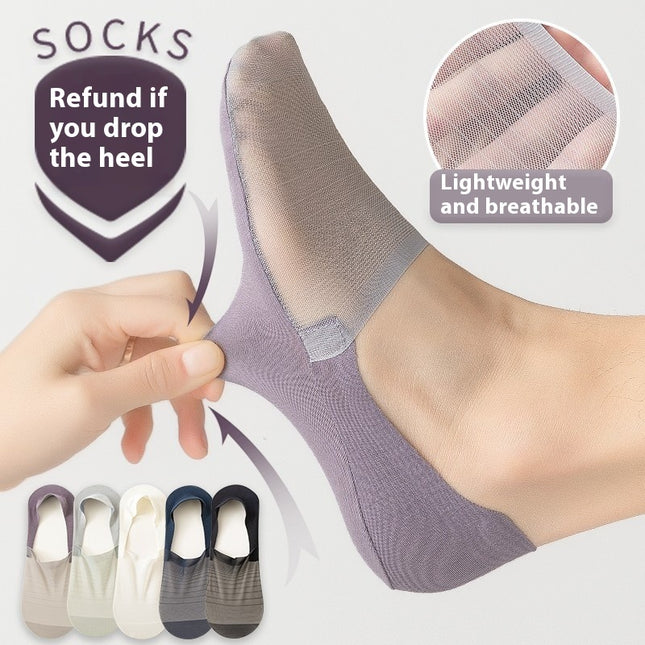 Men's Boat Socks Thin Ice Silk Seamless Mesh Breathable Silicone Non-slip