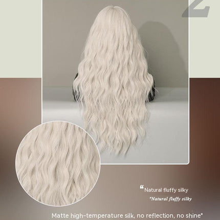 Silver Pink Curly Long Hair Full-head Wig Natural Realistic Fluffy Lolita Anime Cosplay