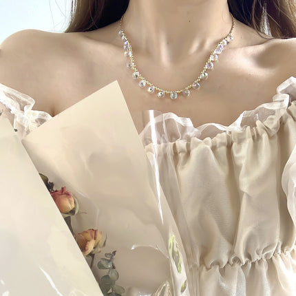 Minimalistiese Kristal Choker Regte Goudgeplateerde Luukse En Elegante Magnetiese Sluiting Halsnoer
