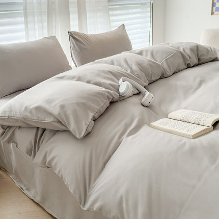 Effenkleur Vierstukstel Eenvoudige Gewaste Skurflappie Duvet Oortreksel
