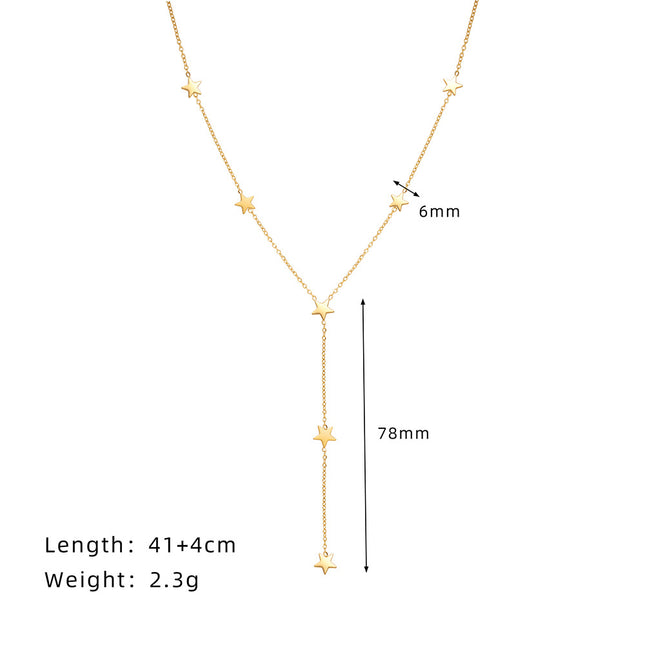 XL590 Europese En Amerikaanse Styl Populêre Boheemse Ster Persoonlike Sleutelbeenketting
