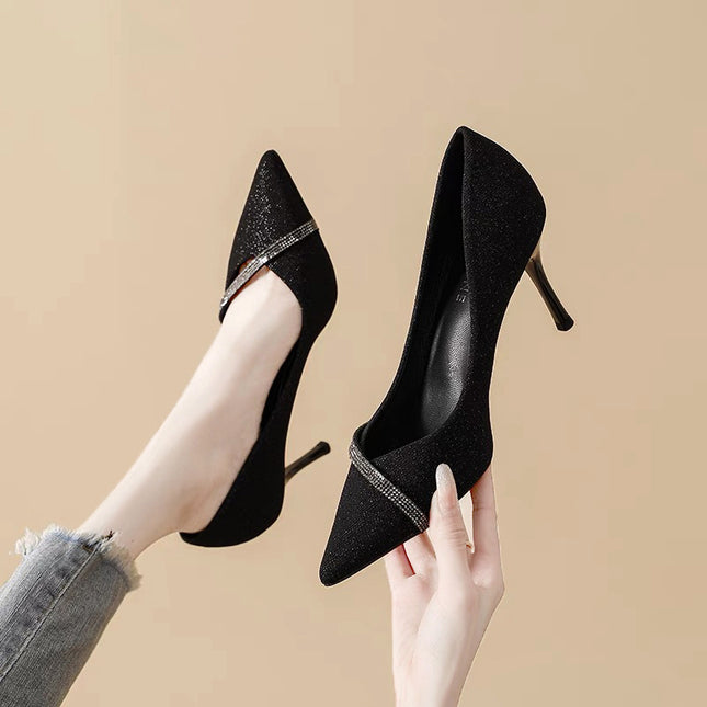 Women's Stiletto Pointed Toe Low-cut High Heels