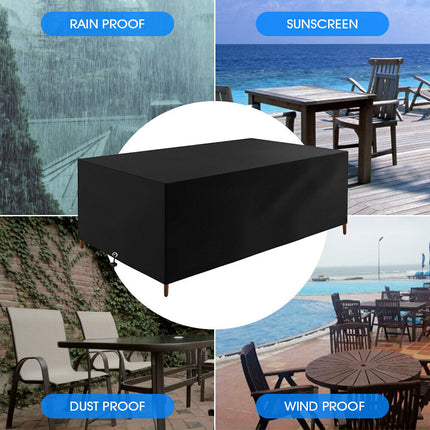 Waterdigte Patio Meubel Oortreksel Buiten Tuin Rattan Tafel Stoel Kubus Oortreksel VK--27X25X7.5