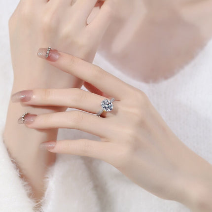 European And American Color Gemstone Combination Luxurious Egg-Shaped Zircon Adjustable Ring For Women