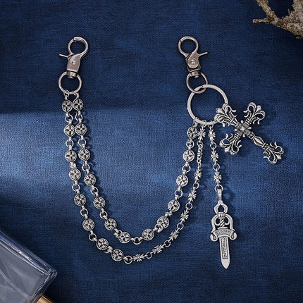 Kruis Retro Styl Dubbellaag Ketting