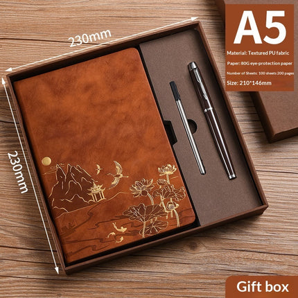 Vintage Chinese Styl Business Kantoor Skryfbehoeftes A5 Notaboek Geskenkboksstel