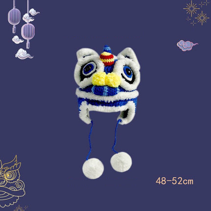 Hand-woven Parent-child Star Lion Autumn And Winter Warm Wool Hat Material Pack