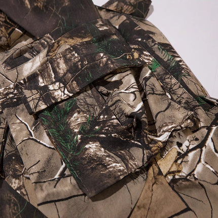 Retro Style Branches Camouflage Cargo Pants