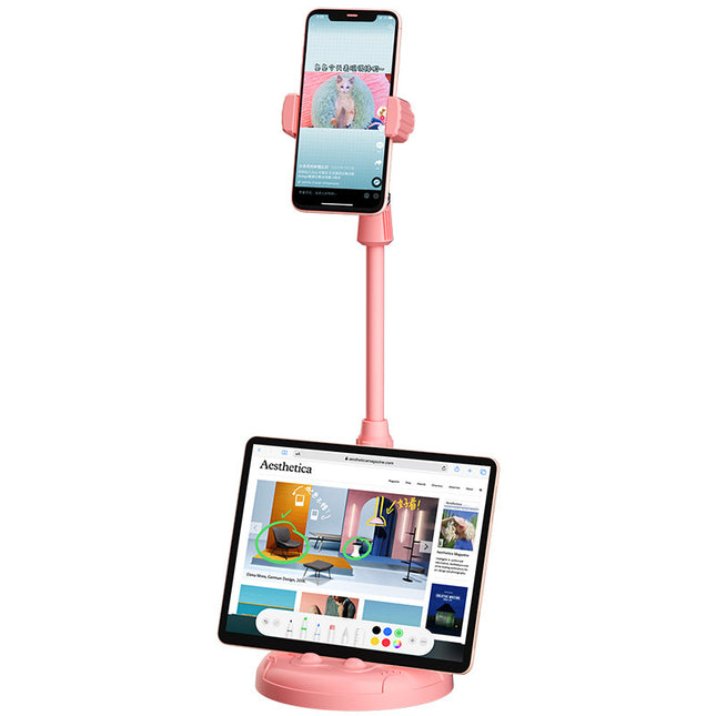 Telescopic Mobile Phone Holder Adjustable Height Cat Paw Desktop Stand 360 Rotation Lazy Mount Bracket For Laptop