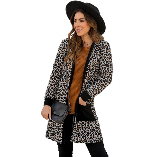 Fashionable All-match Leopard Print Sweater For Women