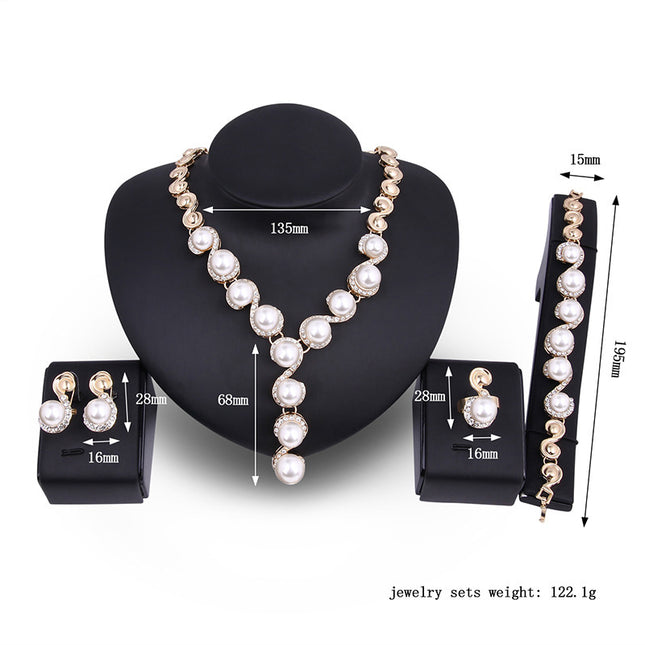Fashion Exquisite Pearl Necklace Earrings Set