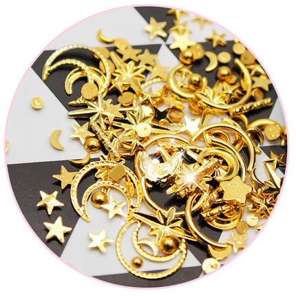 Japannese Legering Hol Ster En Maan Nael Juweliersware Diamantboks Sequins