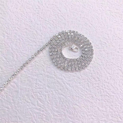 Gevlegde Haar Ketting Hip Hop Styl Blink Strass