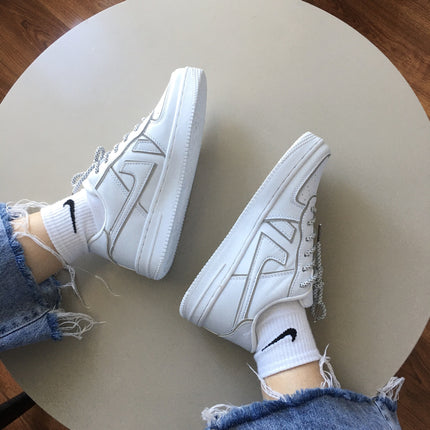 Reflektiewe Wit Skoeisel Vir Mans En Vroue Tekkie